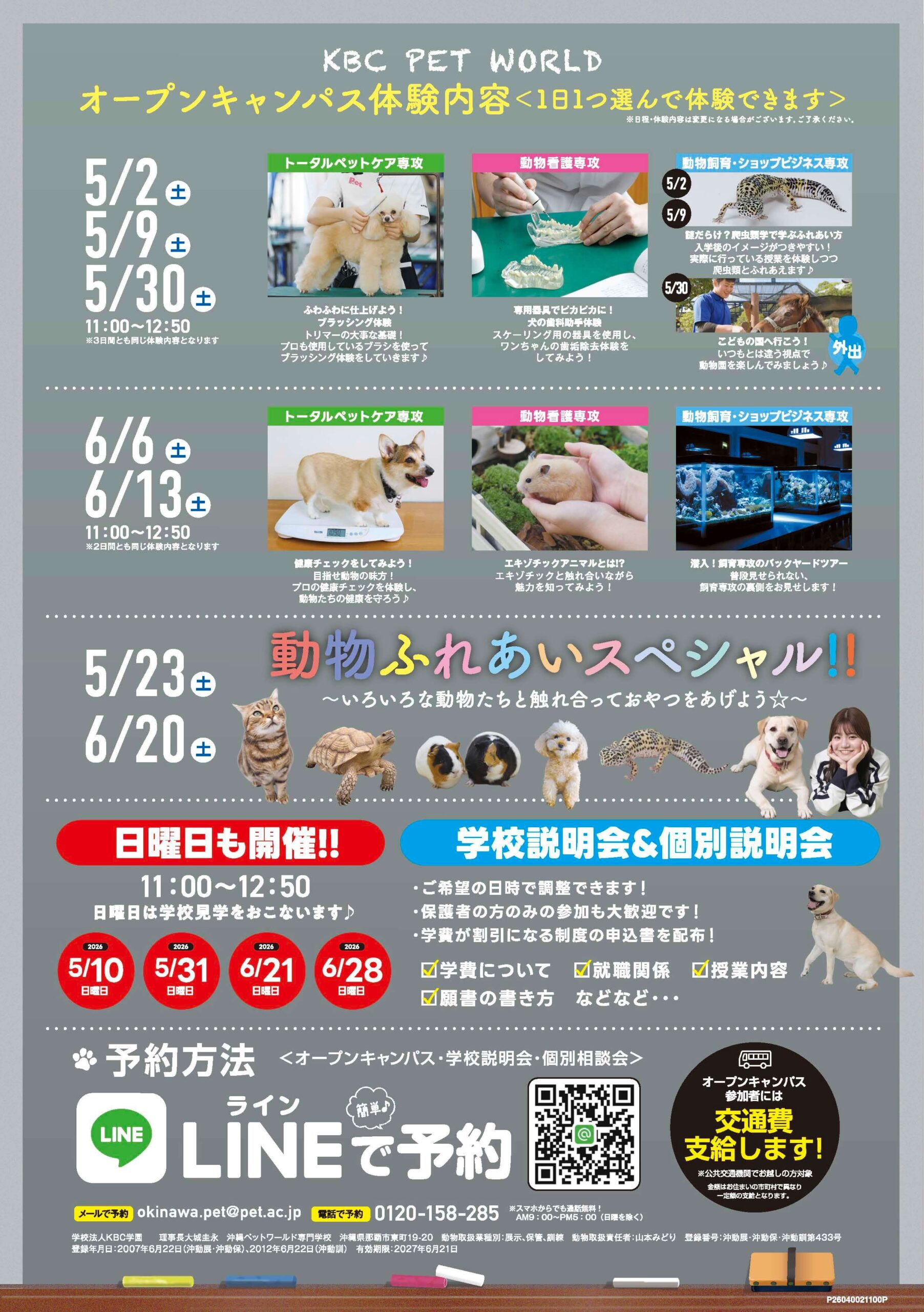 オープンキャンパス体験内容